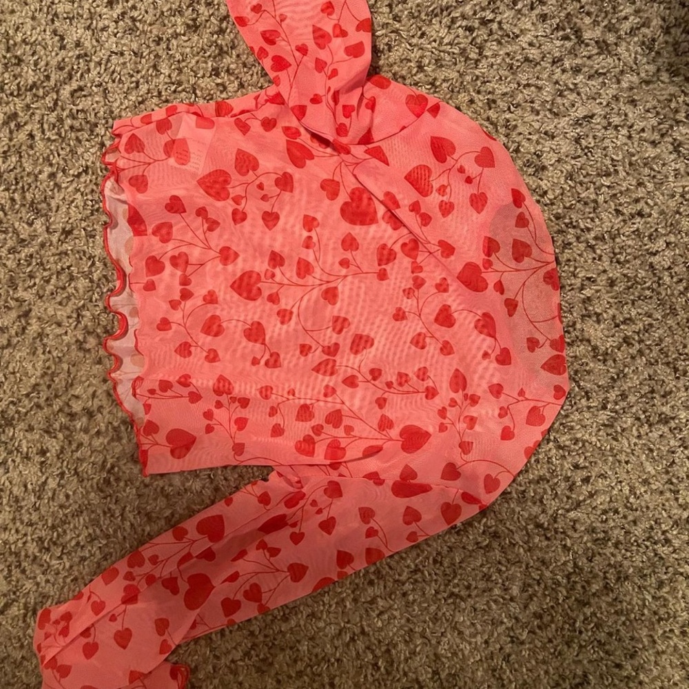 sheer heart crop top